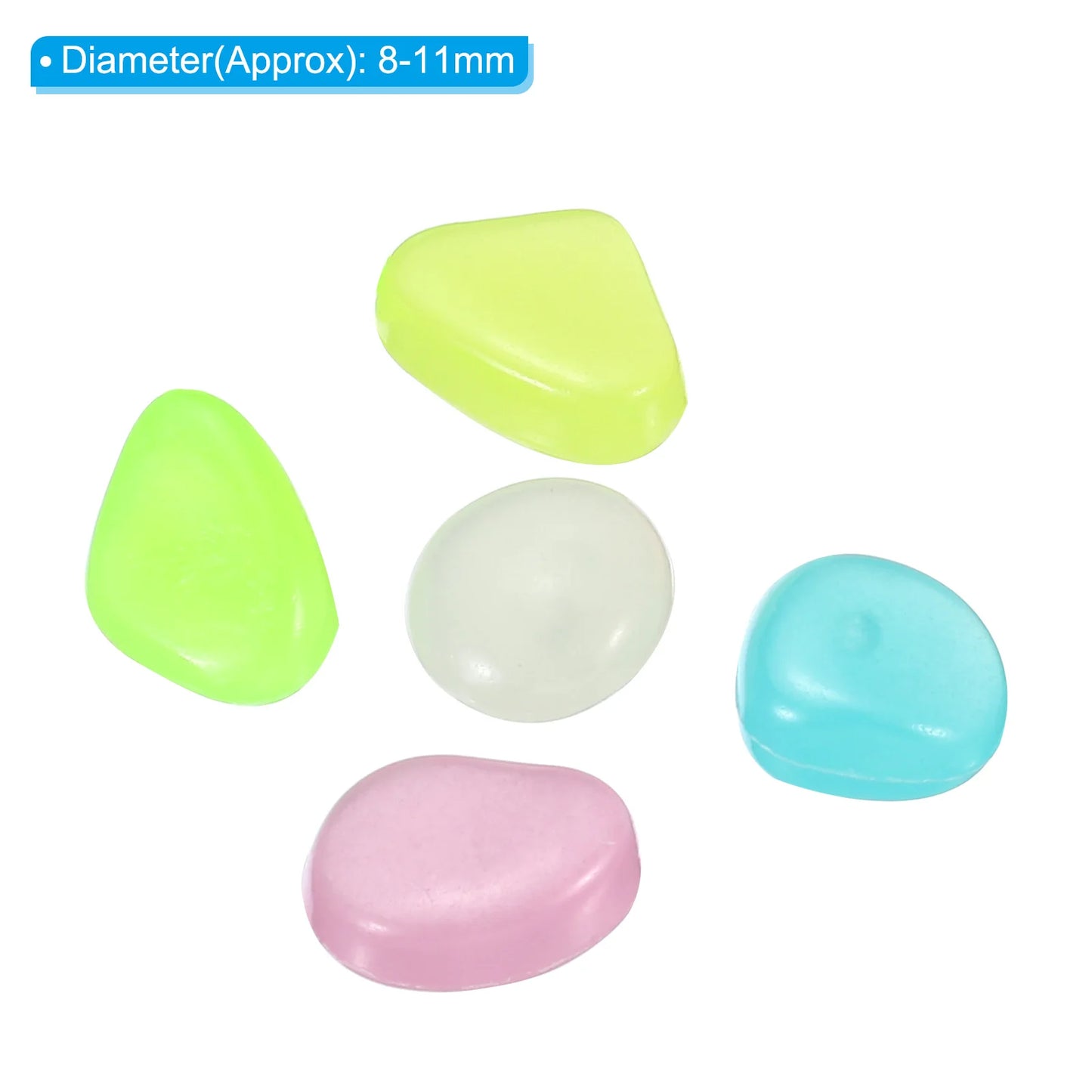 500pcs Glow Rocks 8-11mm Glow Pebbles Decoration in the Dark Luminous Stones Decor DIY Decorative