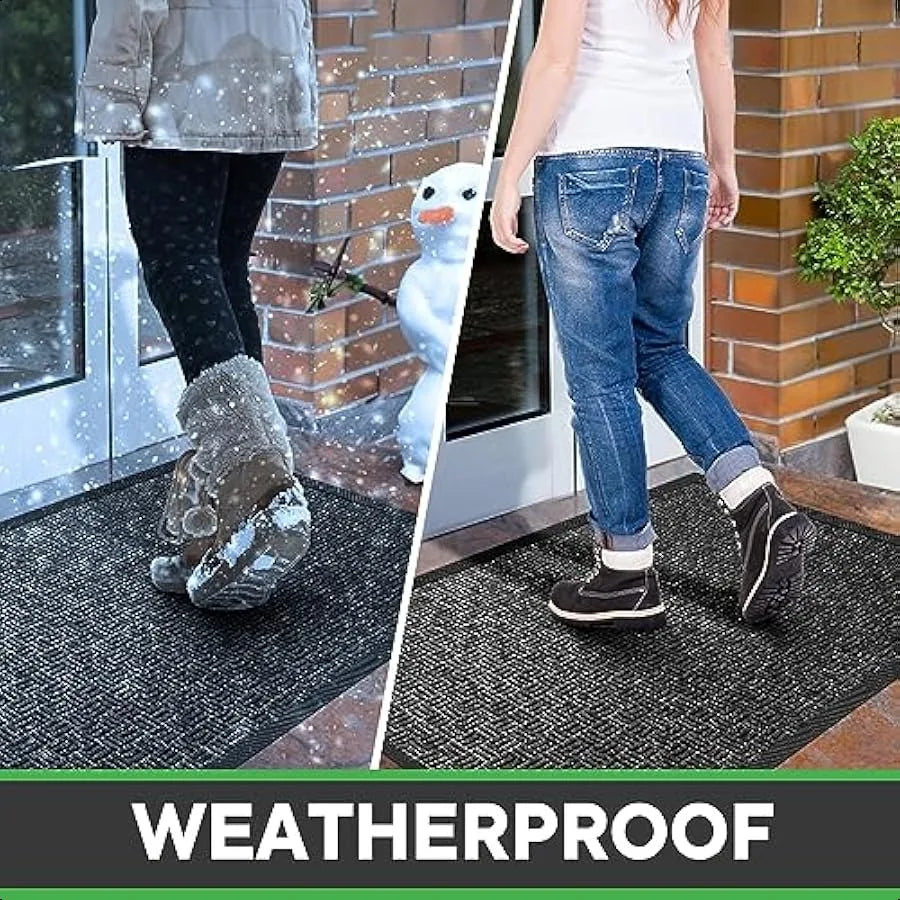 Front Door Mat Heavy Duty Durable Welcome Mat for Outdoor Indoor Dirt Trapper