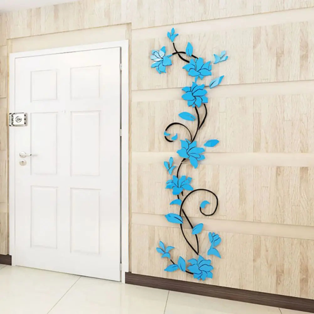 3D Wall Stickers DIY Removable Art Vinyl Vase Flower Tree Decal Mural