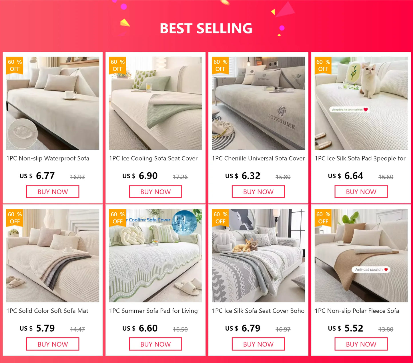 1PC Wave Striped Sofa Cover Solid Color Thicken Plush Non-slip Couch Slipcovers