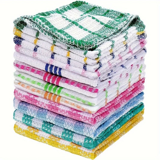 12pcs Kitchen Dish Cloths, Soft Absorbent Dishwashing Towel, , Reusable & Durable, 35cm/13in