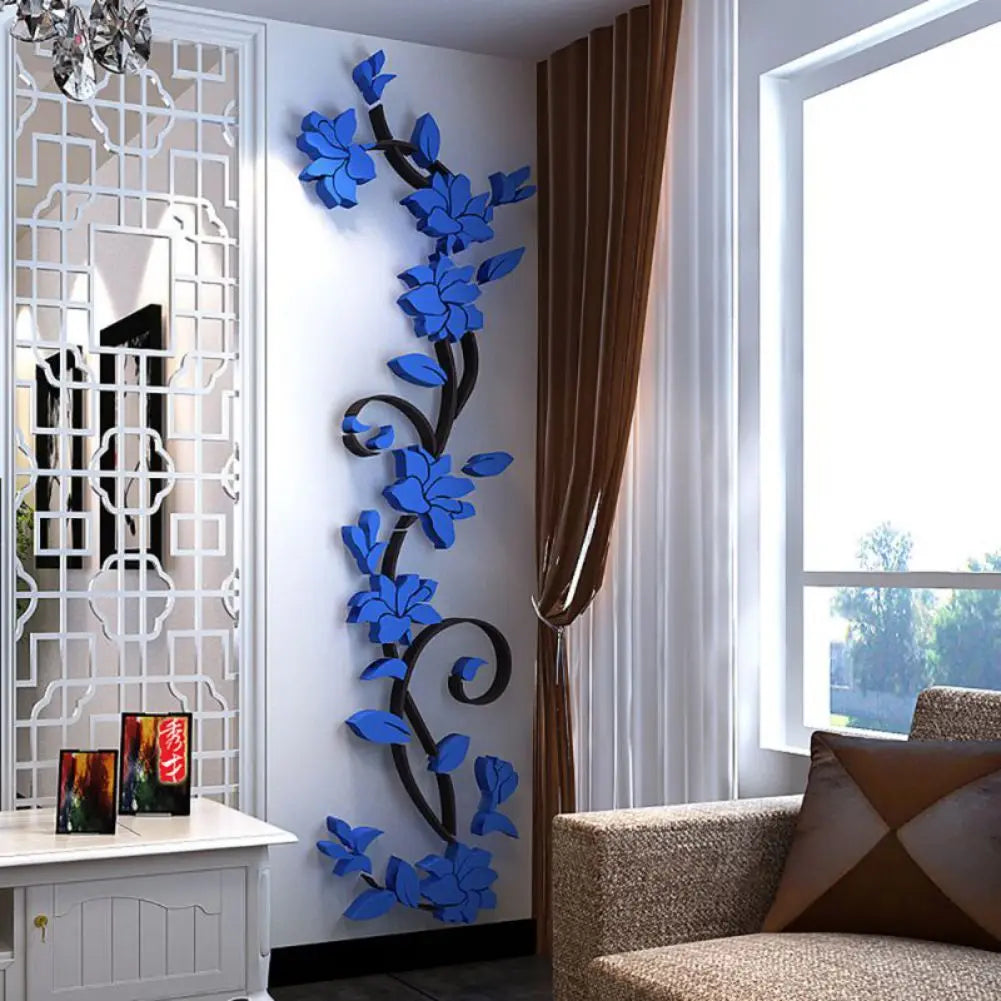 3D Wall Stickers DIY Removable Art Vinyl Vase Flower Tree Decal Mural