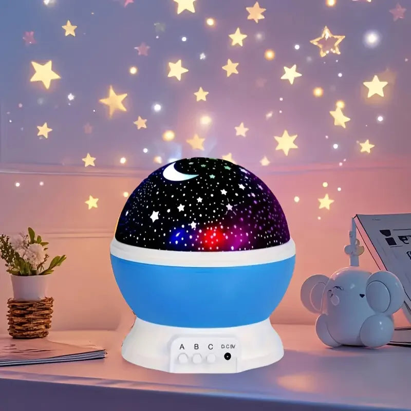 USB powered starry night light projector with moon and stars -360 ° rotatable, 9 color modes