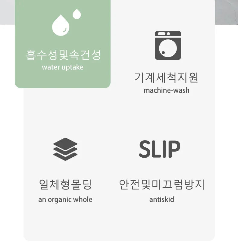 Long Cotton Plush Bath Mats, Thick Plush, Super Absorbent Quick Drying Anti Slip