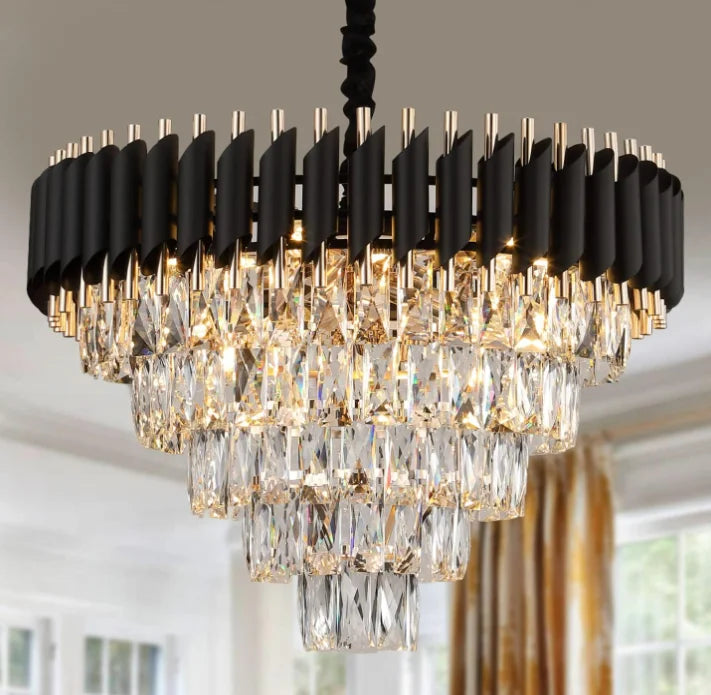 Luxury Pendant Lights Crystal Aluminum Chandelier  Indoor Lighting  Decor