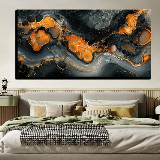Abstract canvas wall Art  Marble stone wall art  1.5 inch thick pine solid wood frame