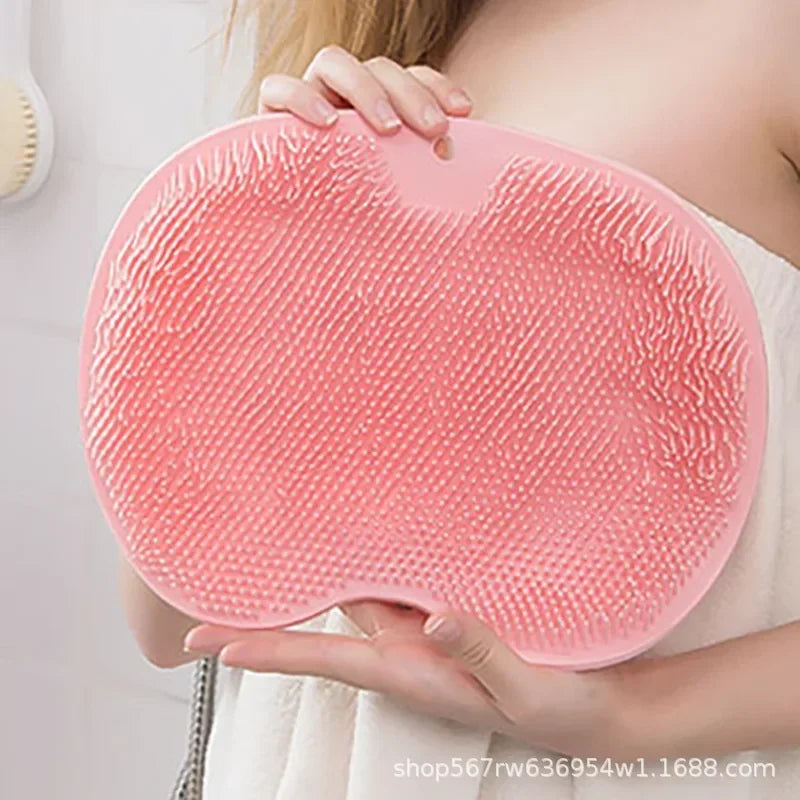 Foot & Back Scrubber Body Shower Reusable Silicone Brush Foot Wash Mat  Wall Mat Foot Bathing