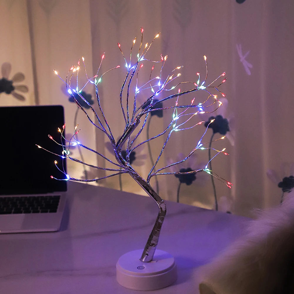 LED Tree Light Cherry Plum Blossom Tree Light Table Lamps Night Light Bedroom/ Wedding Party