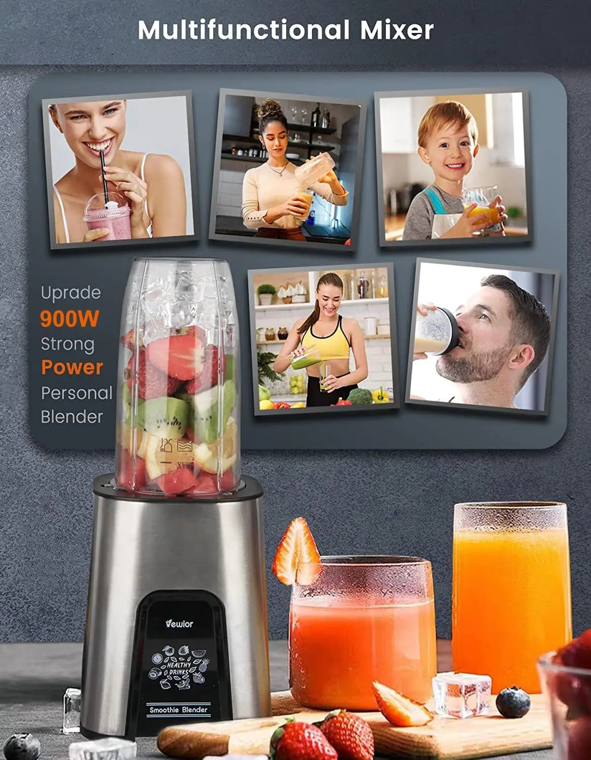 Personal Blender 1000W Smoothie Blender for Shakes and Smoothies
