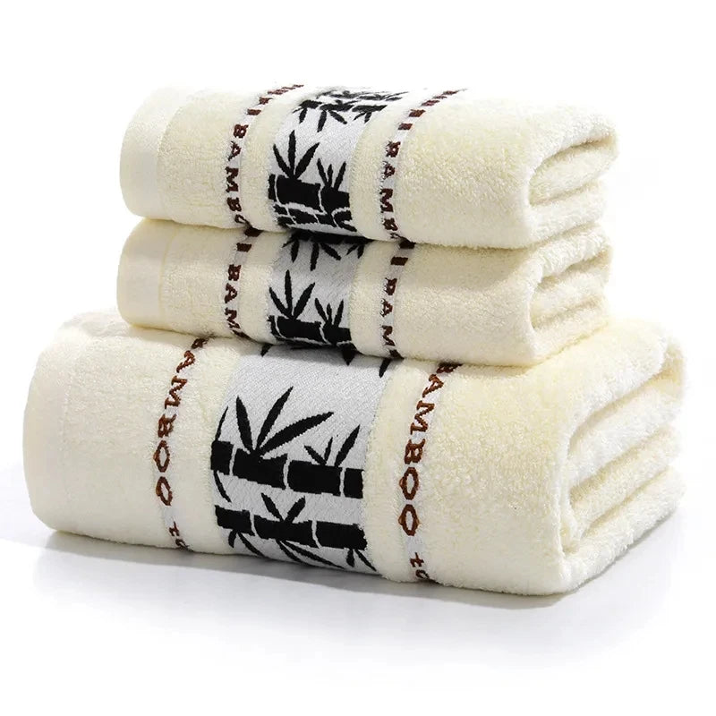 3pcs Set Bamboo Towel Bathroom  Hand Face Towel ,  Big Bath Towel , Bamboo Sport Towels