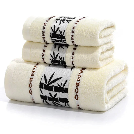 3pcs Set Bamboo Towel Bathroom  Hand Face Towel ,  Big Bath Towel , Bamboo Sport Towels
