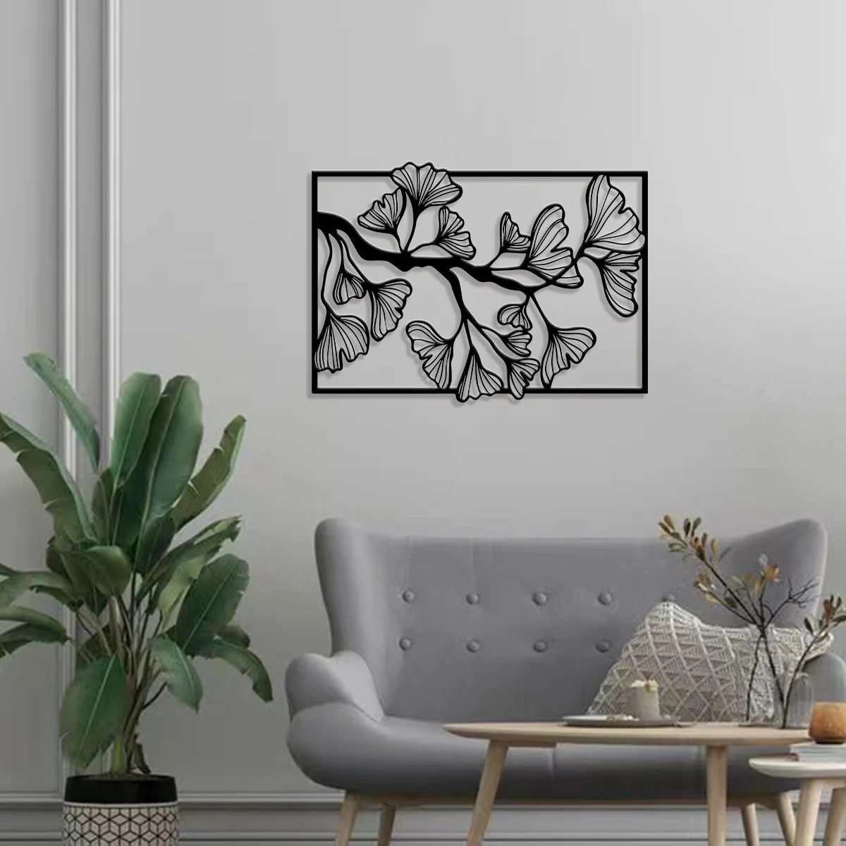 1pc Metal Wall Art , Black and White Wall Decor for Bedroom, Living Room, Bathroom - Metal Art Wall