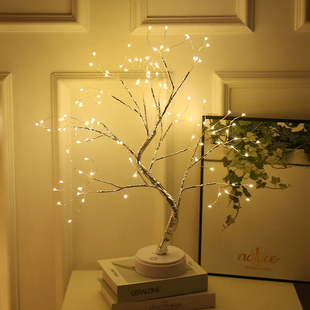 LED Tree Light Cherry Plum Blossom Tree Light Table Lamps Night Light Bedroom/ Wedding Party