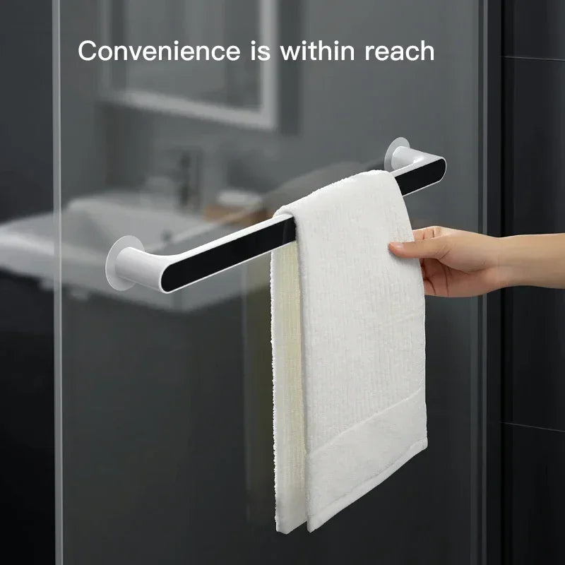 Self-adhesive Towel Holder Rack Wall Mounted Towel Hanger Bathroom Organizer  Kitchen