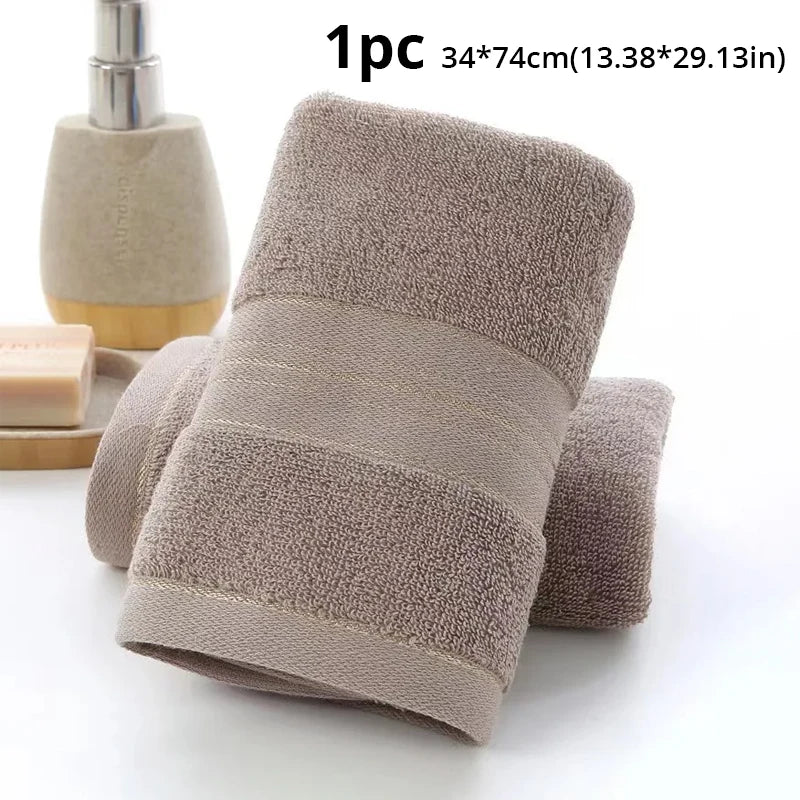Thickened Cotton Towel  Water Absorptionr Adults And Children Solid Color