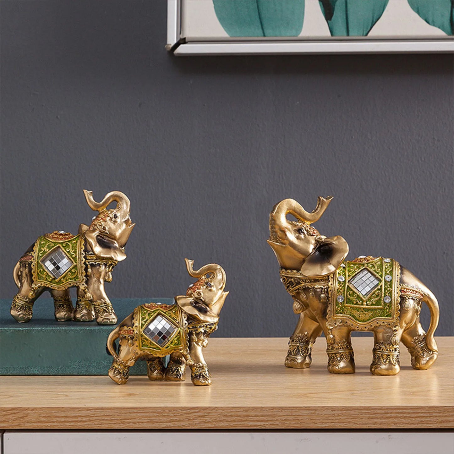 Lucky Elephant Decoration Statue Resin Elephant Ornaments