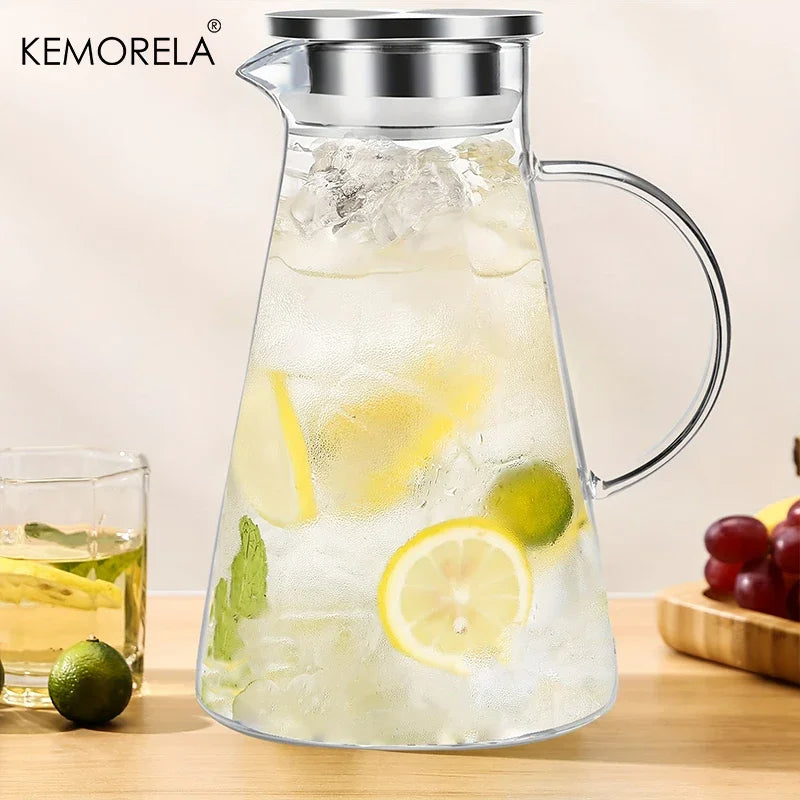 1/2Pcs Water Jug Heat-Resistant Glass Water Kettle  Large Capacity Jug