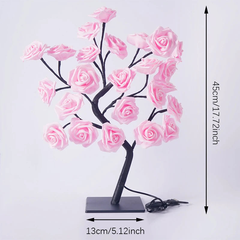 LED Rose Tree Lights 24LEDs USB Operated Table Lamp