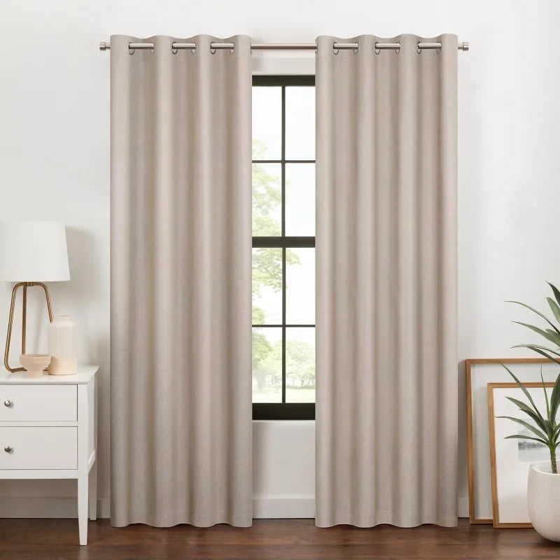 100% Blackout Curtain with Grommet  84 in Long x 50 in Wide, Textured