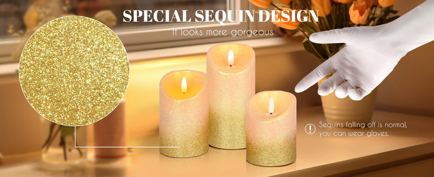 3pcs Pack LED Rechargeable Flameless Taper Candle Battery Operated