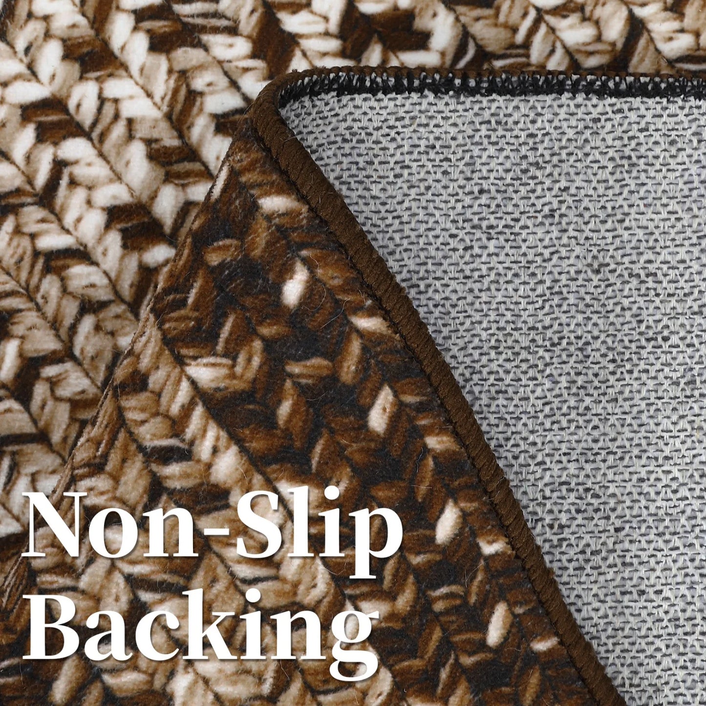 Washable Area Rugs Large Rugs for Living Room Modern Braided Print Non Slip