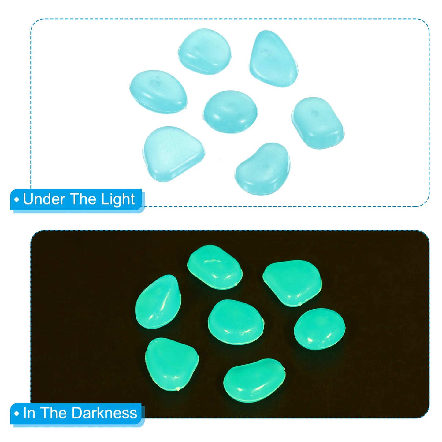 500pcs Glow Rocks 8-11mm Glow Pebbles Decoration in the Dark Luminous Stones Decor DIY Decorative