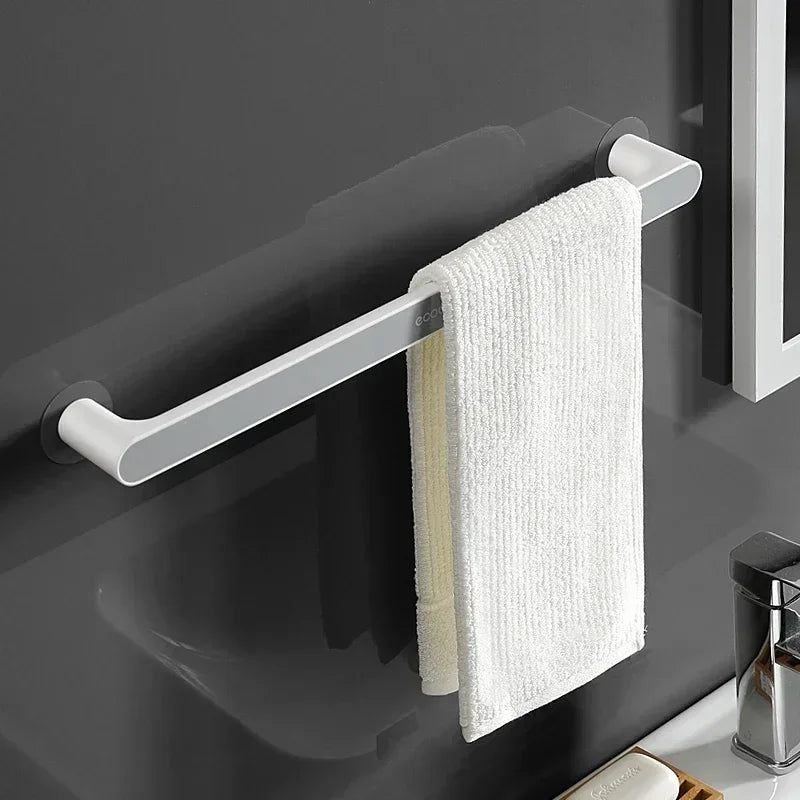 Self-adhesive Towel Holder Rack Wall Mounted Towel Hanger Bathroom Organizer  Kitchen