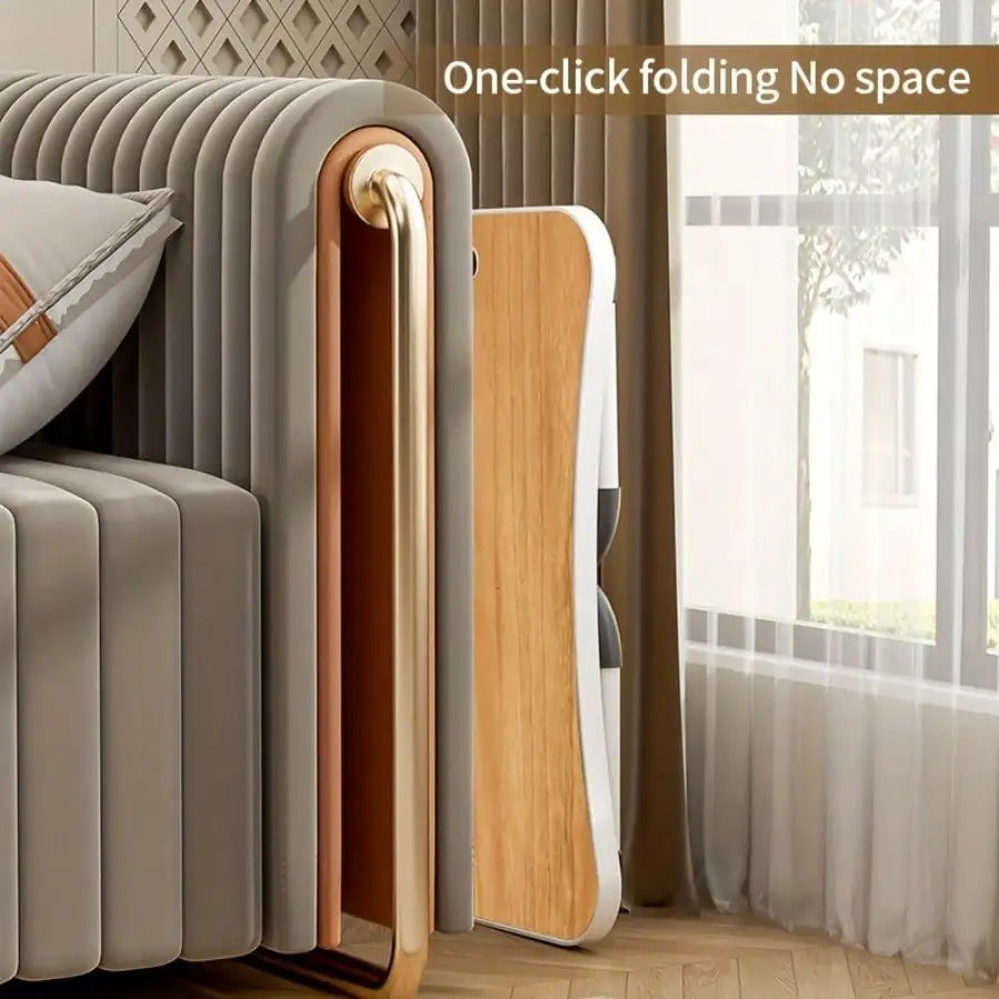 Portable Laptop Desk with  Cup Holder, Tablet Slot, and Lifting Handle - Foldable Laptop Table