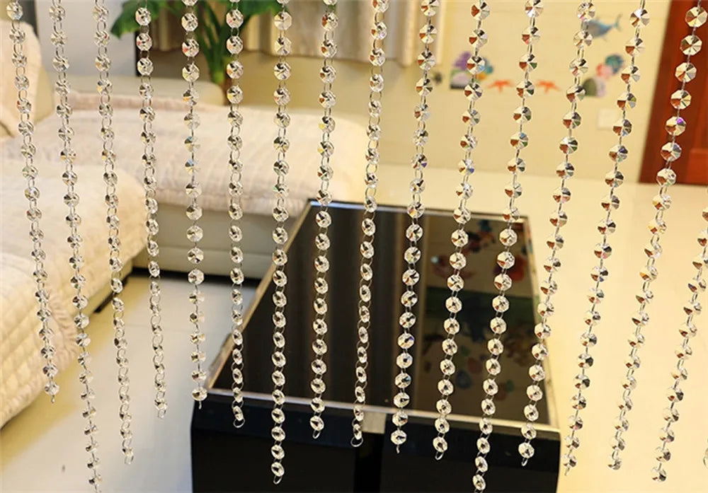 Fashion Crystal Glass Bead Curtain Luxury Living Room Bedrooms Window Door Ventana Enrollables