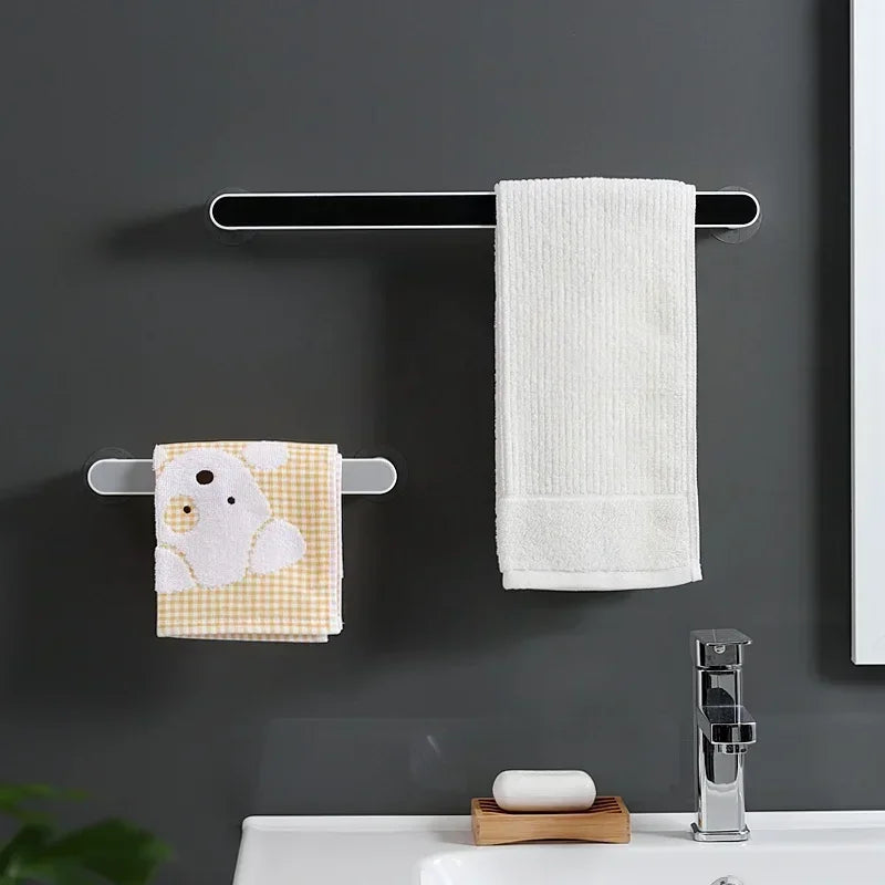Self-adhesive Towel Holder Rack Wall Mounted Towel Hanger Bathroom Organizer  Kitchen