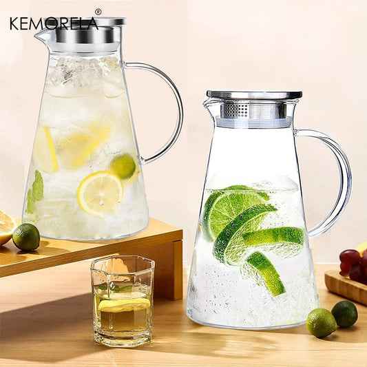 1/2Pcs Water Jug Heat-Resistant Glass Water Kettle  Large Capacity Jug