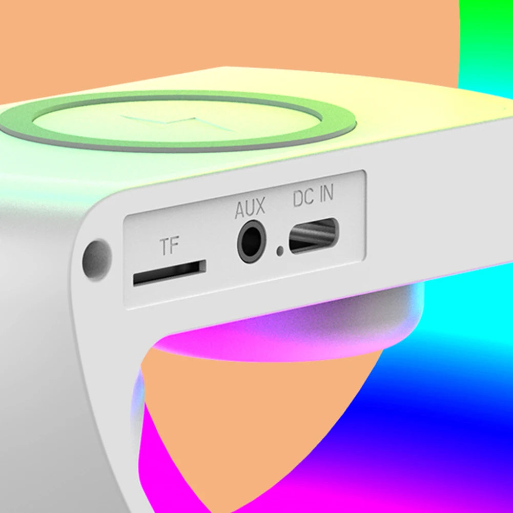 Wireless Speaker Charger Night Light with Alarm Clock Bedside Lamp LED