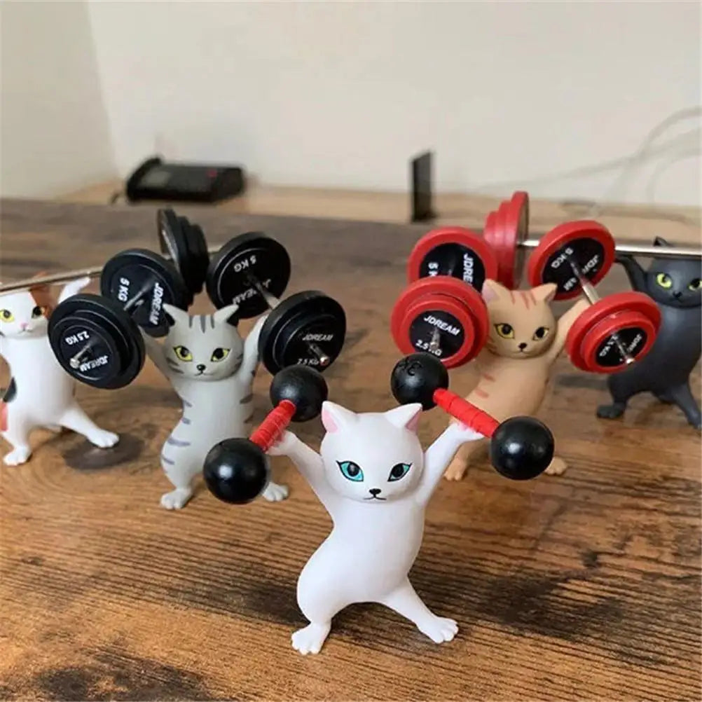 5PCS Raising Hands Dancing Cat Model Cat Ornaments Cat Figures Toys for Children