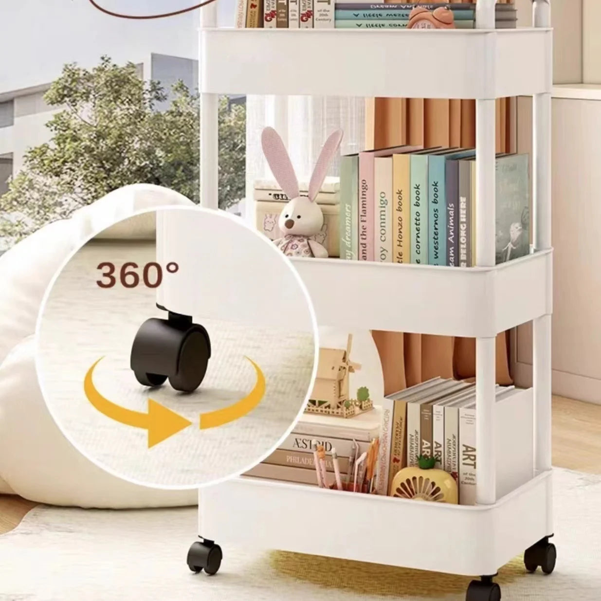 Household Multi-layer Small Cart Storage Rack Kitchen Bedroom Bathroom Storage Rack  With Wheels