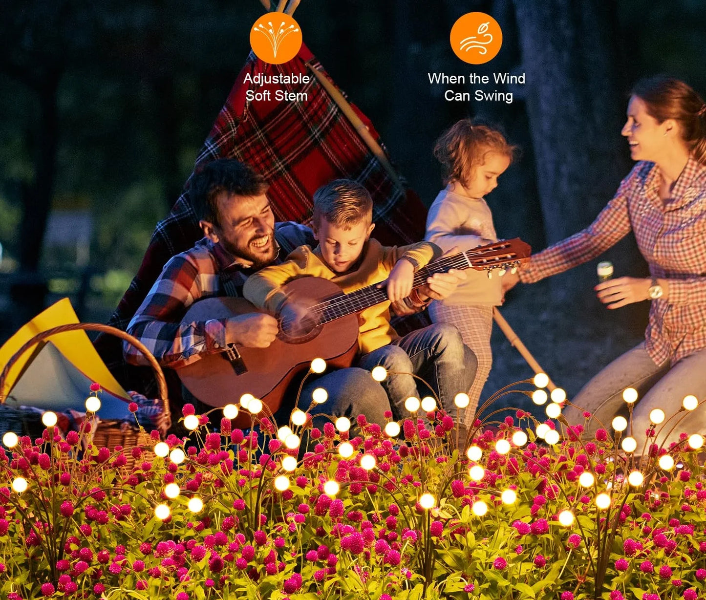 Firefly Garden Lights solar  16 LED Solar Swaying Lights Waterproof Light for Pathway Patio