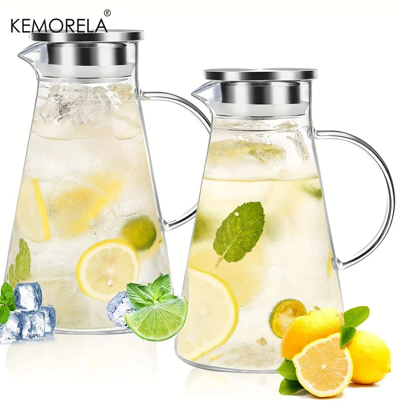 1/2Pcs Water Jug Heat-Resistant Glass Water Kettle  Large Capacity Jug