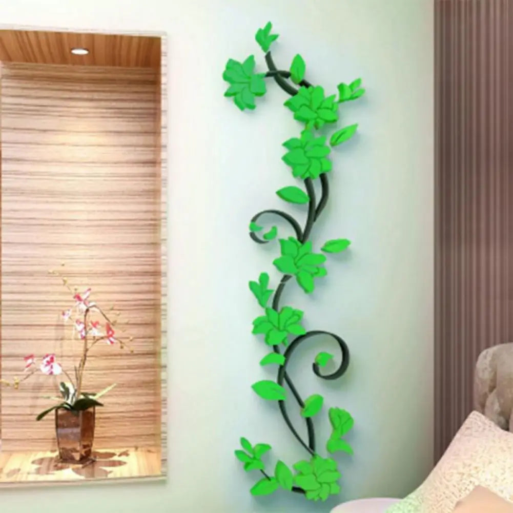 3D Wall Stickers DIY Removable Art Vinyl Vase Flower Tree Decal Mural