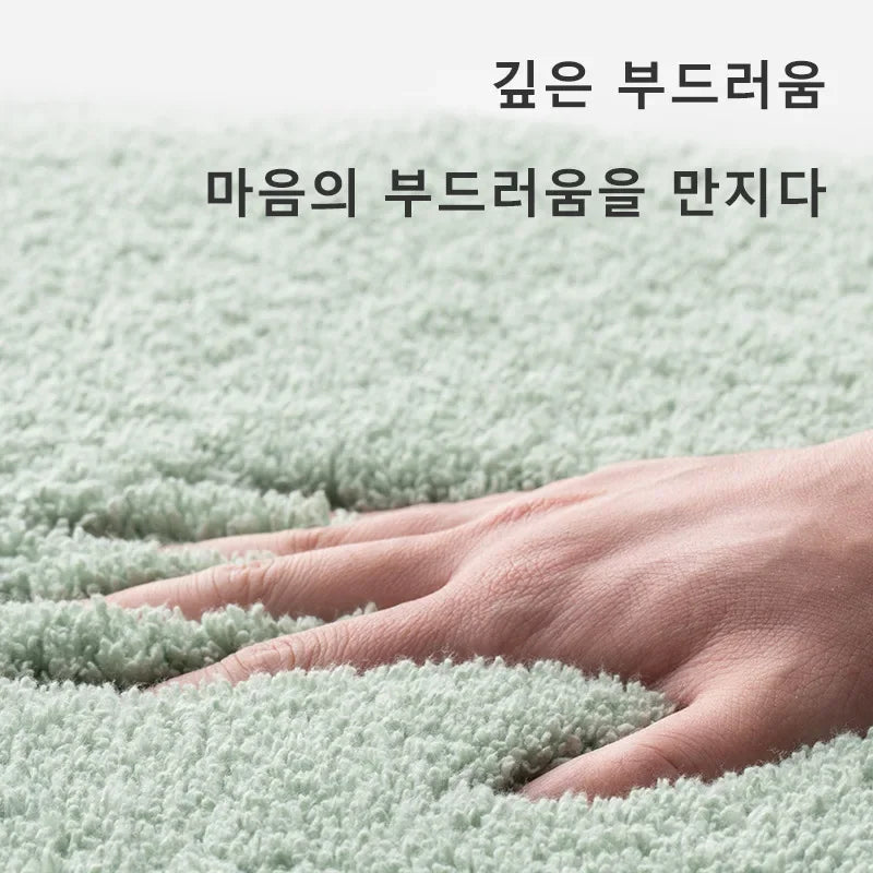 Long Cotton Plush Bath Mats, Thick Plush, Super Absorbent Quick Drying Anti Slip