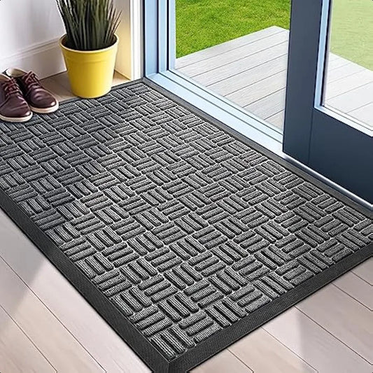 Front Door Mat Heavy Duty Durable Welcome Mat for Outdoor Indoor Dirt Trapper