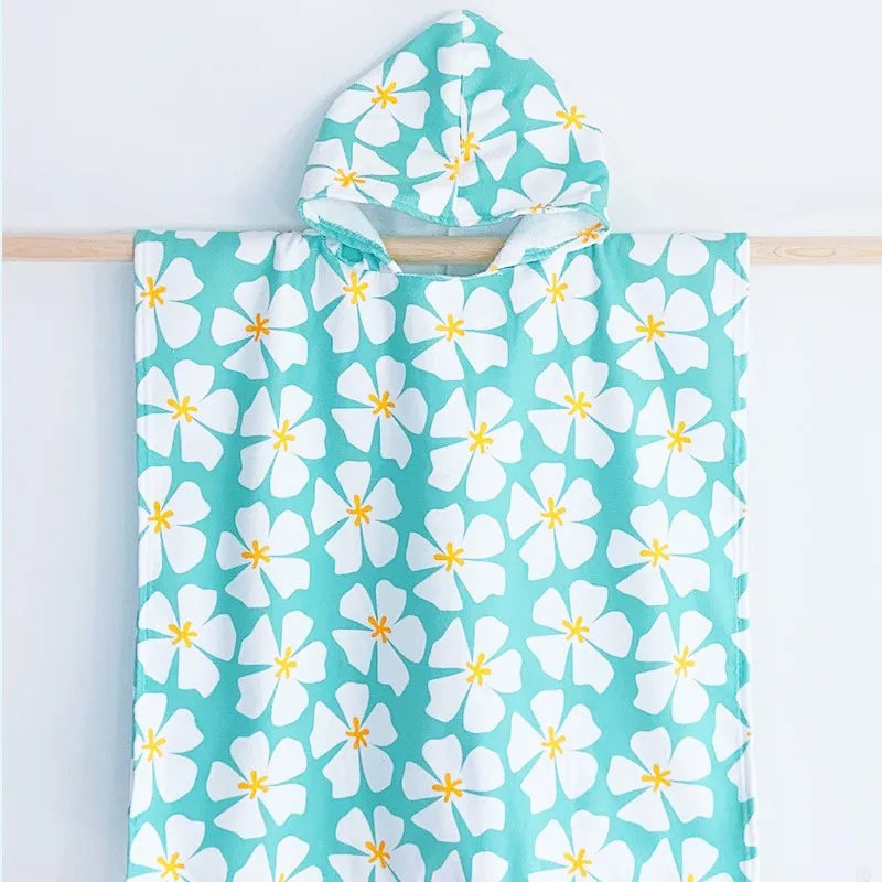 Hooded Kids Beach Towels Toddler Bath Towel Girls Boys Swim Cover-ups  Soft Microfiber Poncho
