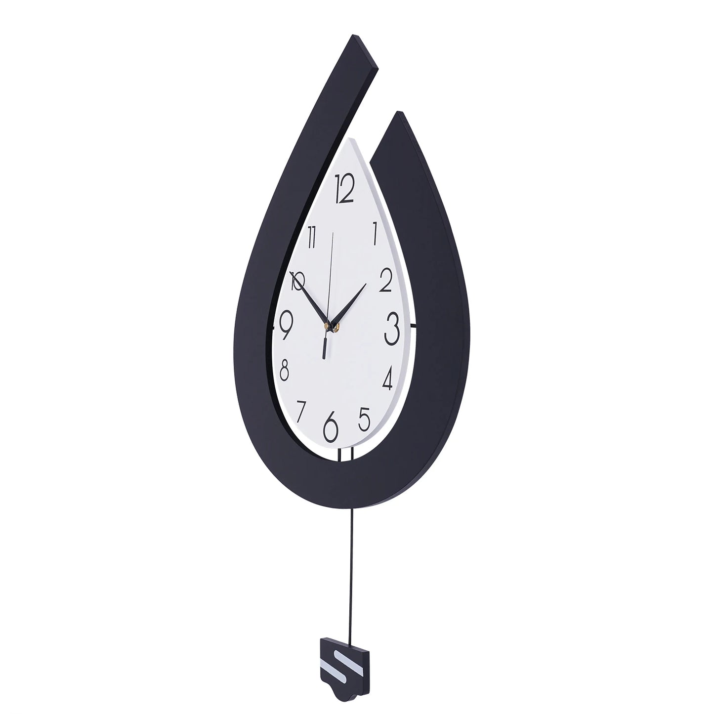 Large Swing Wall Clock  Modern Decor Silent Pendulum Clocks Wall-Mount Teardrop Shape