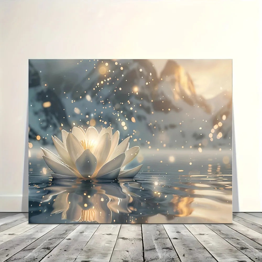 solid wood pine frame upholstery artwork, lotus woven wall canvas printing