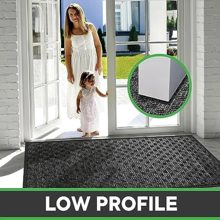 Front Door Mat Heavy Duty Durable Welcome Mat for Outdoor Indoor Dirt Trapper