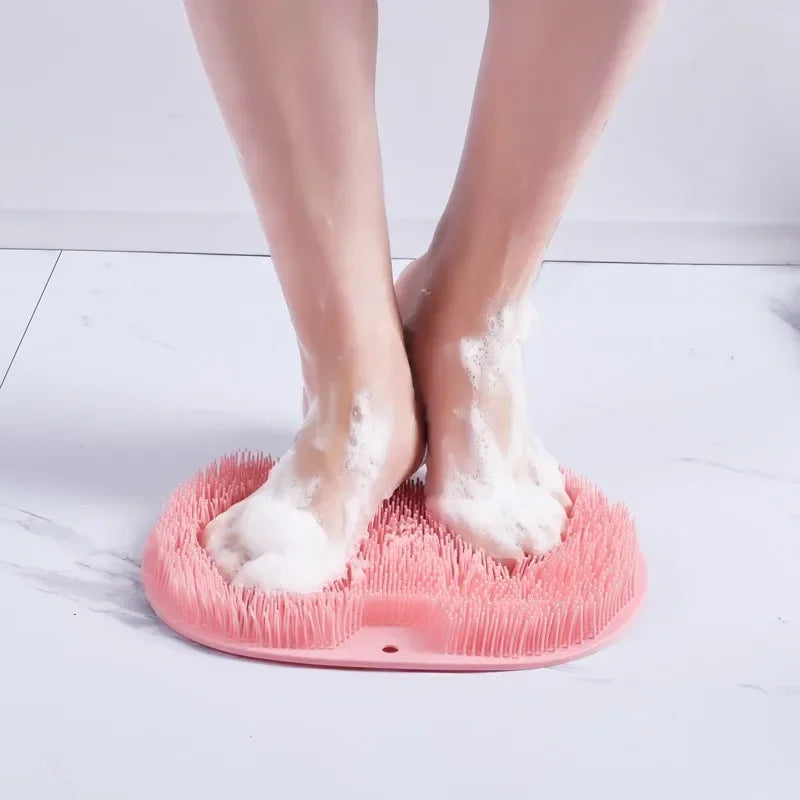 Foot & Back Scrubber Body Shower Reusable Silicone Brush Foot Wash Mat  Wall Mat Foot Bathing