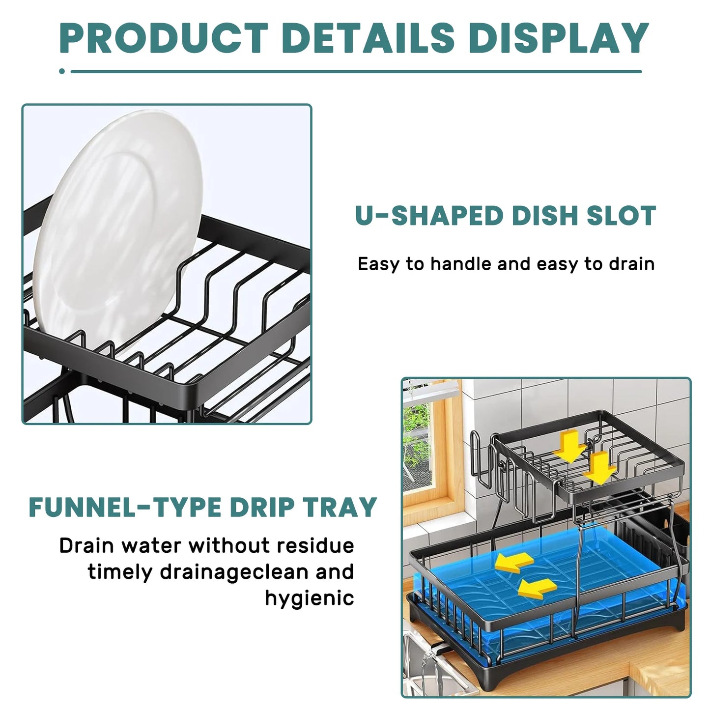 Large 2-tier dish drying rack/ kitchen draining rack