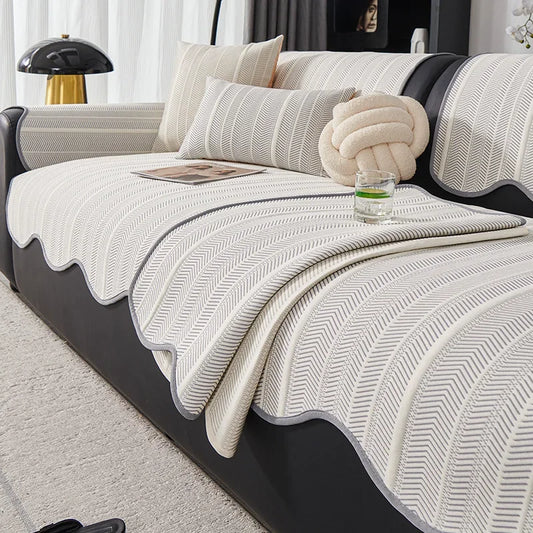 Summer Sofa Cover Cool Feeling Couch Covers Anti-Slip Towel Light Luxury