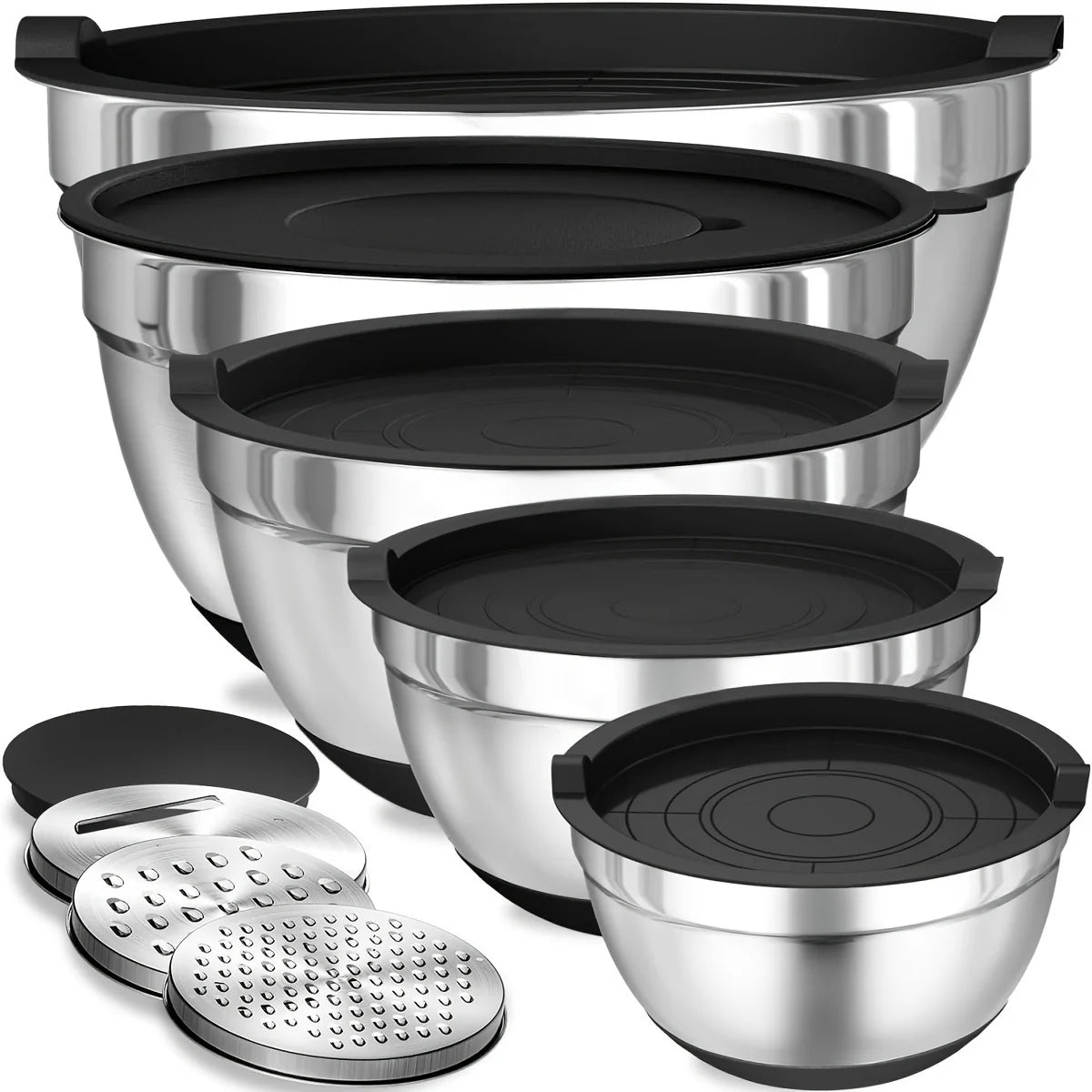 8pcs Mixing Bowls with Airtight Lids Stainless Steel Mixing Bowl Set