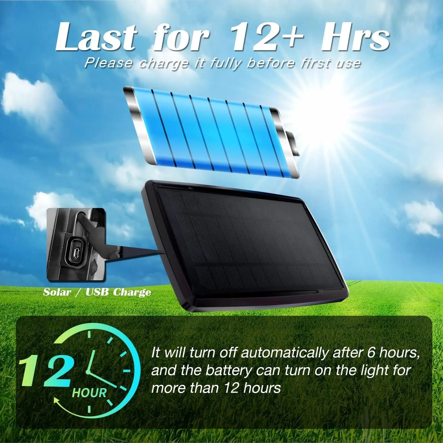 50 Feet Solar Outdoor String Lights, 2700K Warm White Hanging Lights, Weather-Resistant Materials, 12+1 Shatterproof Bulbs