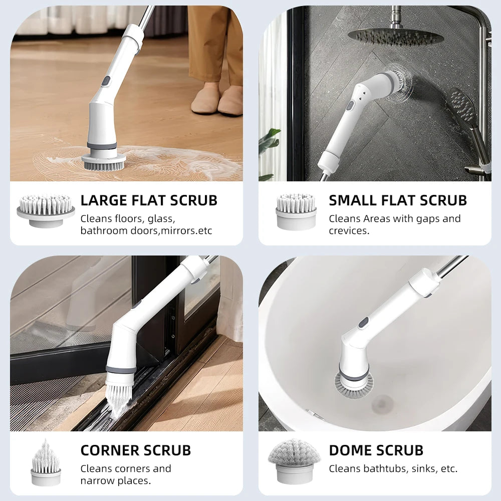 Electric Cleaning Brush 9 in 1 Multifunctional Wireless Rotatable Cleaning