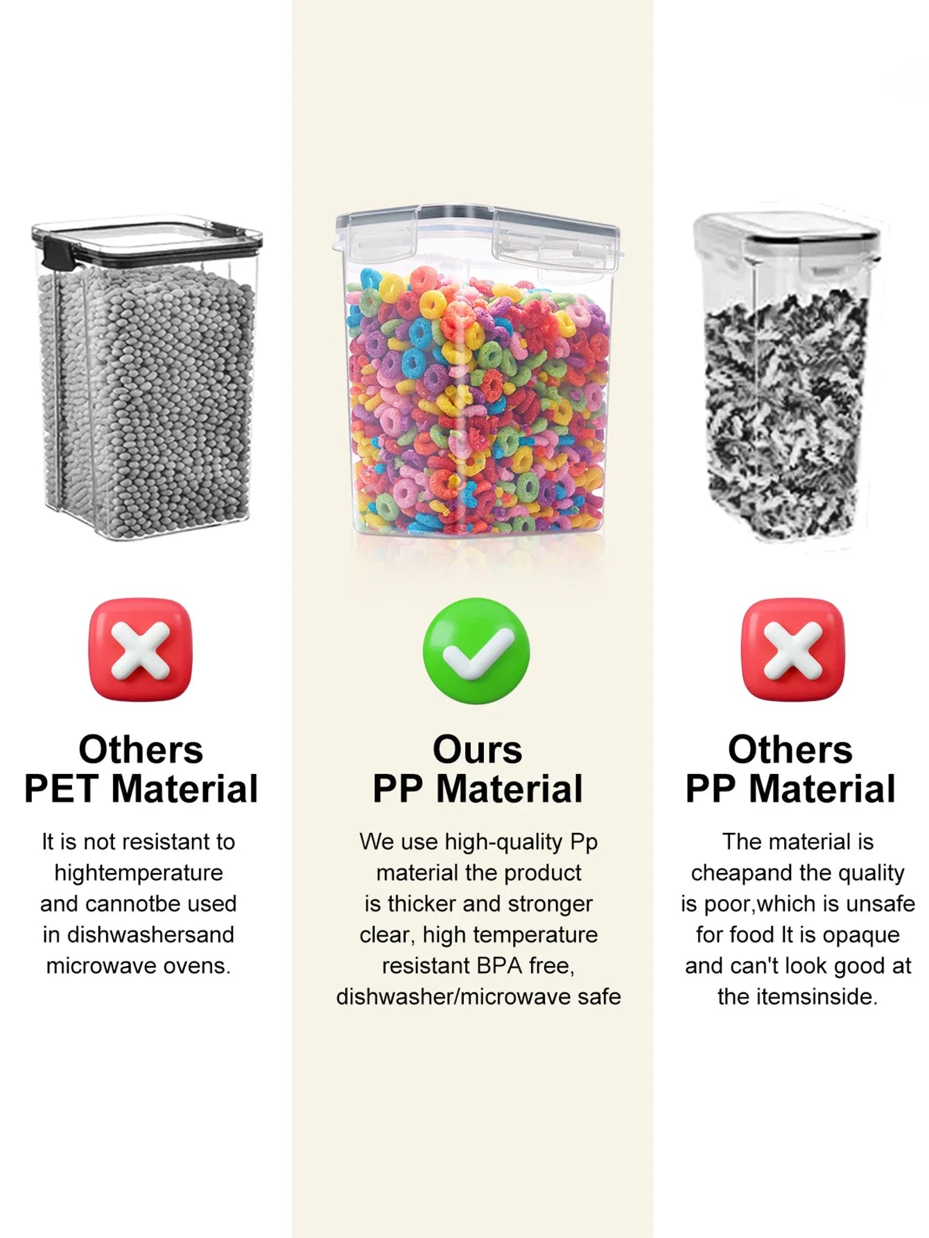 6pcs storage and organization labeled and marked airtight food storage containers